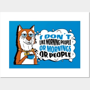 I Don't Like Morning People Red Husky Dog Posters and Art